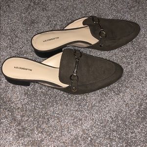 Olive green Liz Clairborne suede slide on